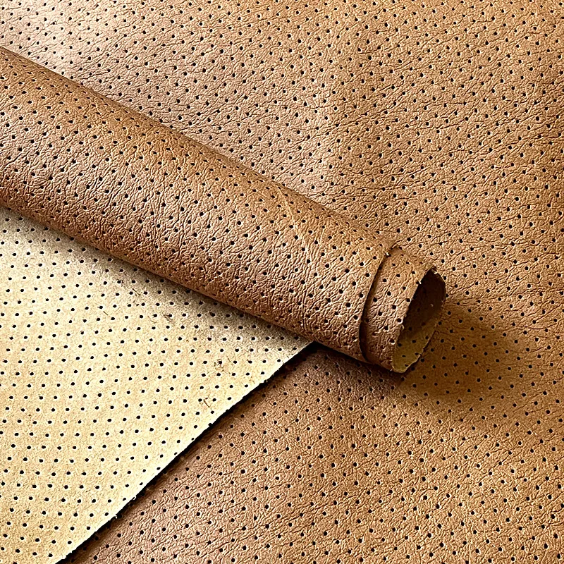Perforated Synthetic Leather Lining Material Water Absorption Microfiber Leather For Shoe Sole