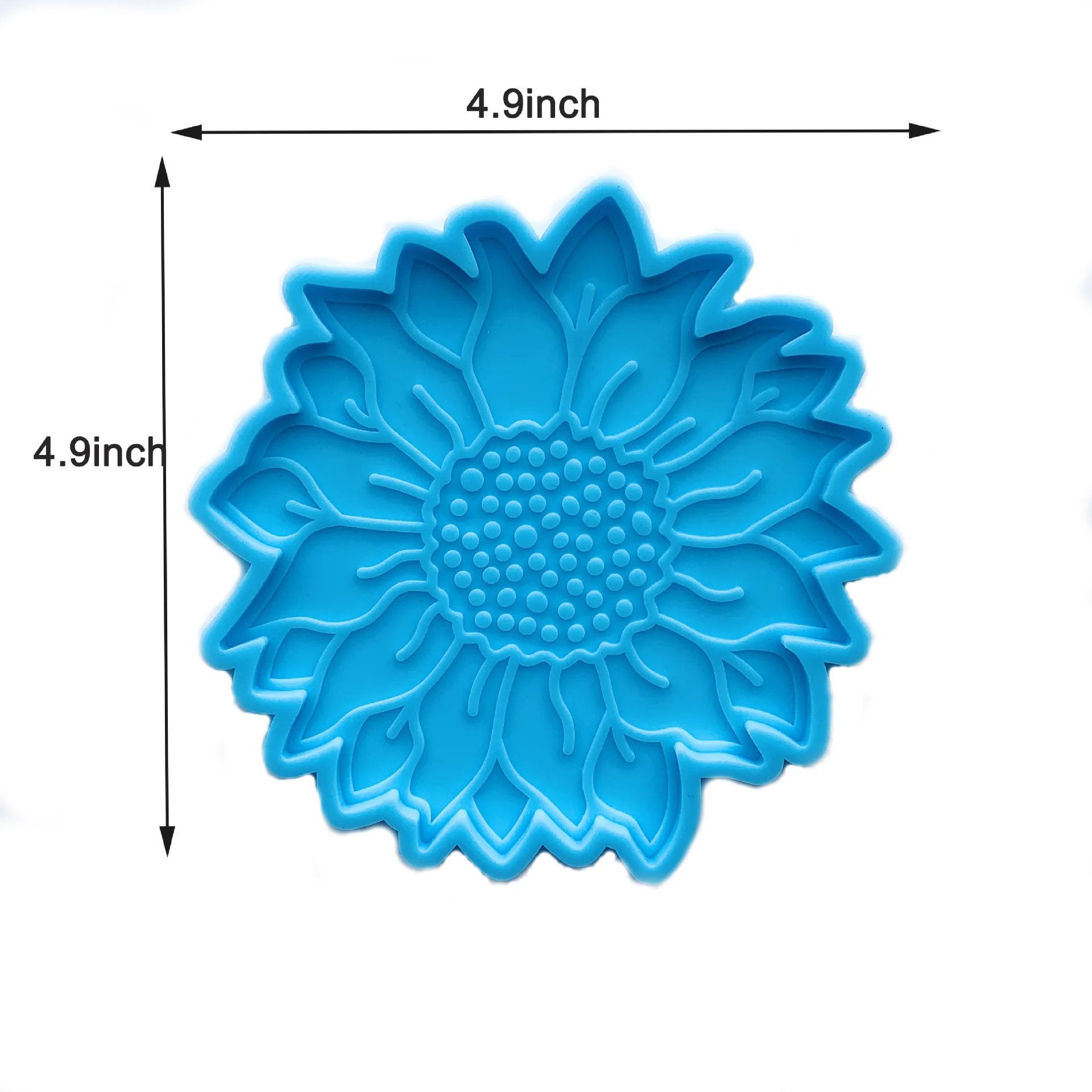 W024 resin  2 piece combination sunflower coaster silicone mold for Epoxy craft