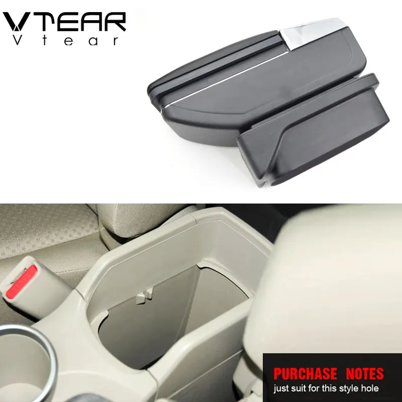 Vtear Armrest Interior Center Console Storage Box Arm Rest Car-Styling Decoration Accessories Parts organizer For toyota verso