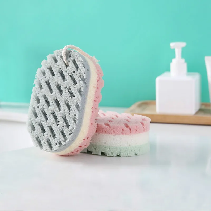 Three layer Soft SPA Foam Sponge Bath Towel Shower Brush Massage Body Skin Cleaning Brush For Baby Children Adults