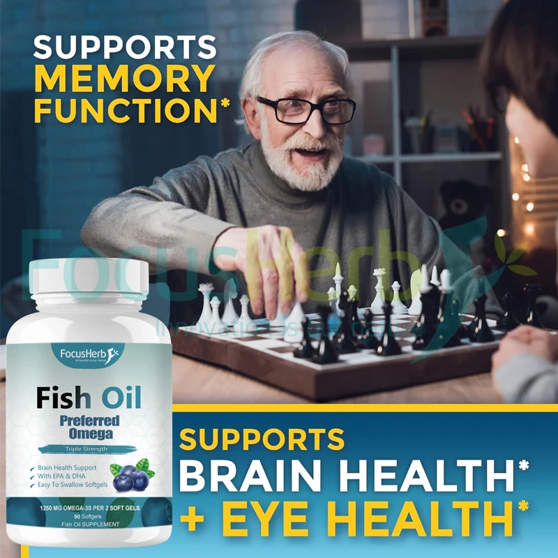 Healthife Omega 3 Fish Oil Supplement EPA DHA Fatty Acids Fish Oil Softgels 1250 mg 90 ct