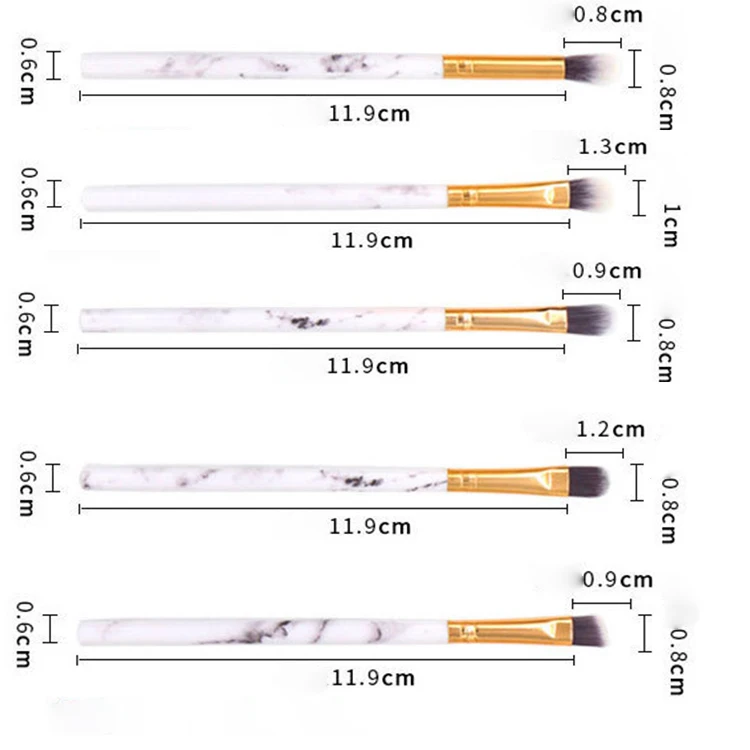 Makeup brush set private label 10pcs Marbling Handle cosmetic brush set