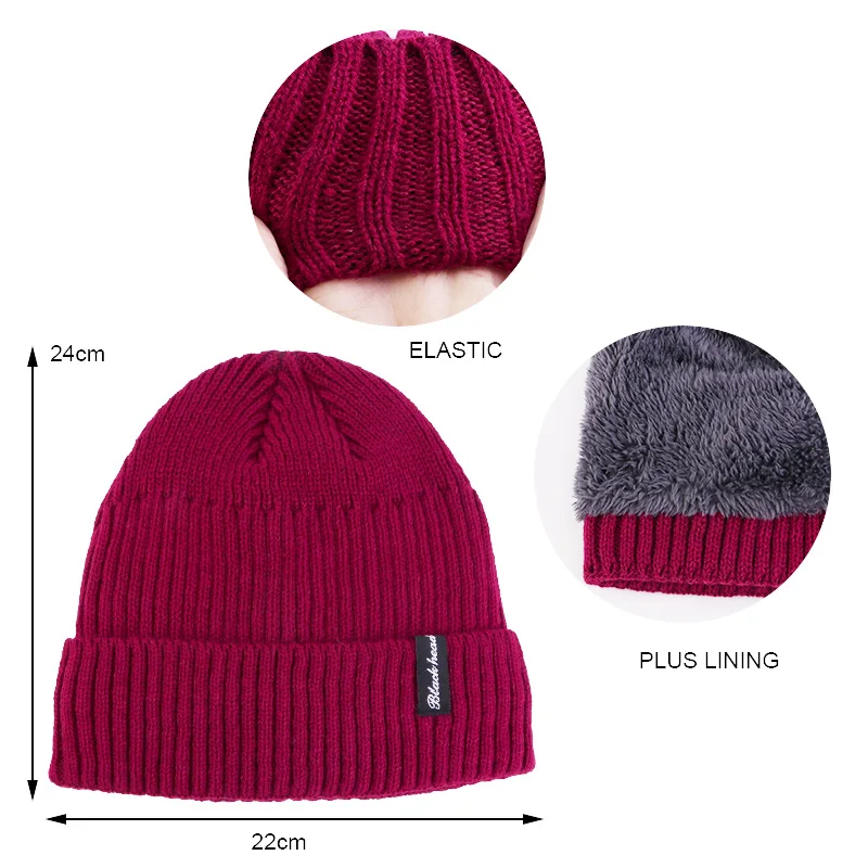 High Quality Wholesale Warm Winter Cap Knit Beanie Acrylic Winter Outdoor Knitted Hats
