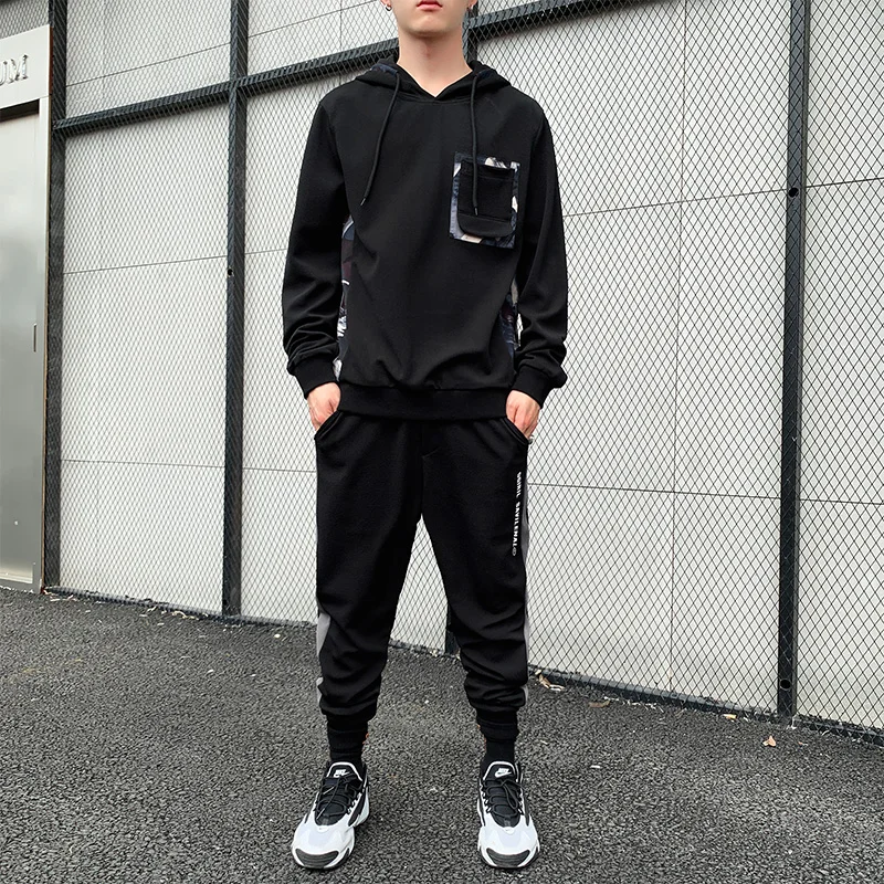 winter cotton tracksuit set hoodie pants 2 pieces men hoodies 100% cotton suits set for men  wears in turkey sudaderas hombre