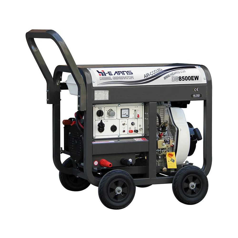 hiearns portable diesel generator open frame with welding function 220A