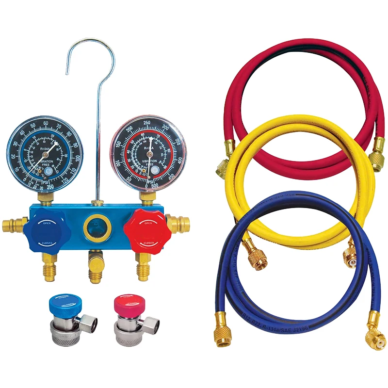 Портативный Инструменты для ремонта манометров комплект кондиционер Бытовая легкий тест диагностический холодильное 2 Way машинный