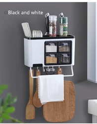 Wall Mount Multifunctional Kitchen Seasoning Box Spice Box Wholesale Spice Containers Plastic Spice Rack