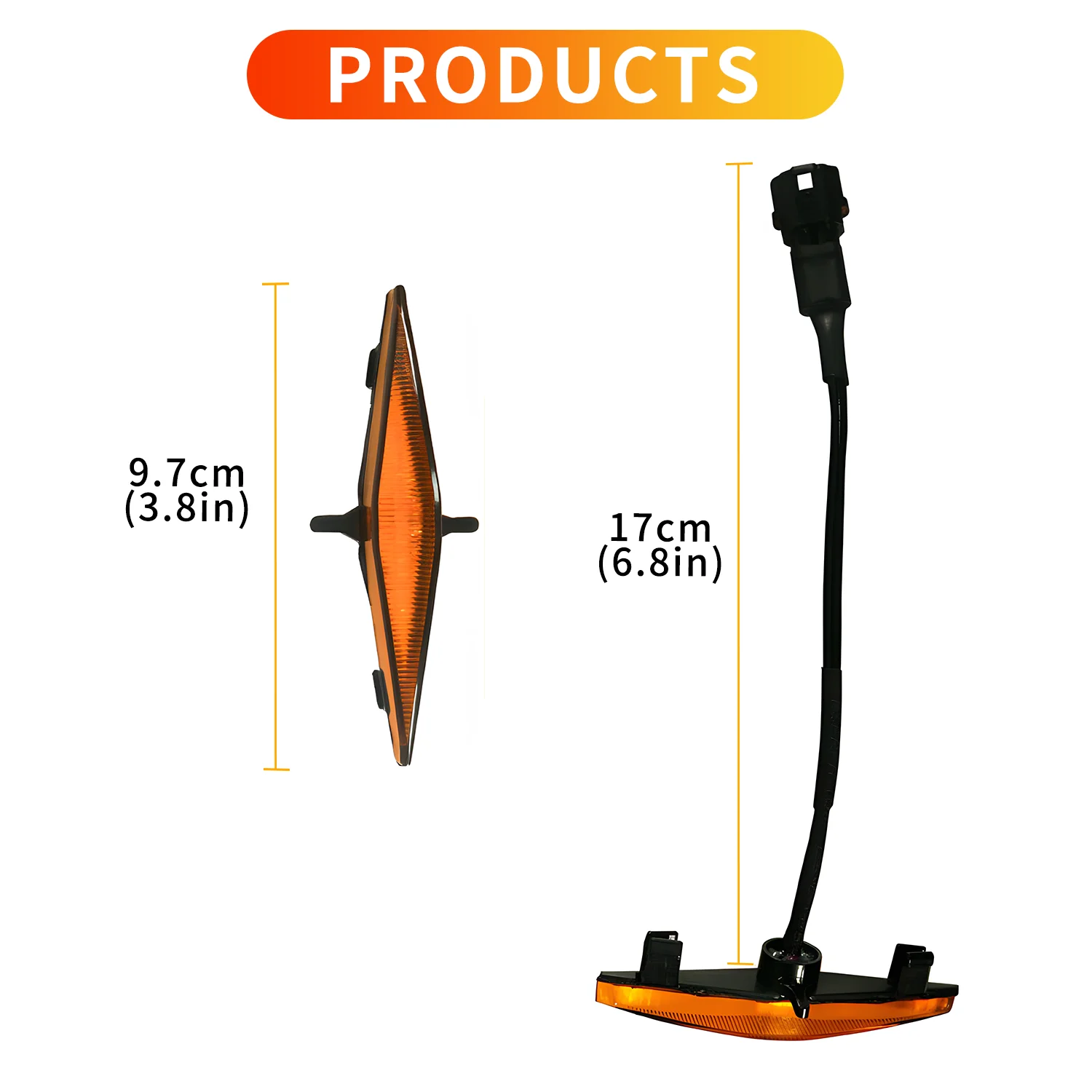 Amber Yellow Front Grille LED Lights with Wiring Harness Kit Car warning light day time running light car accessories