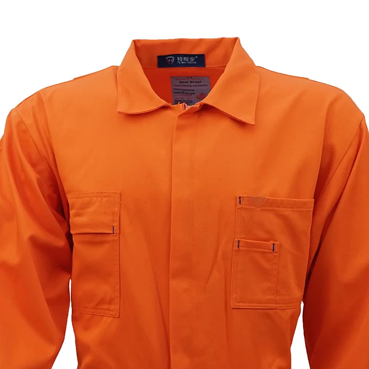 Cheap Poly Cotton Twill Orange Work Coveralls Regular Overalls Durable Mens Mens Coverall With Pockets Outdoor Workwear Uniform