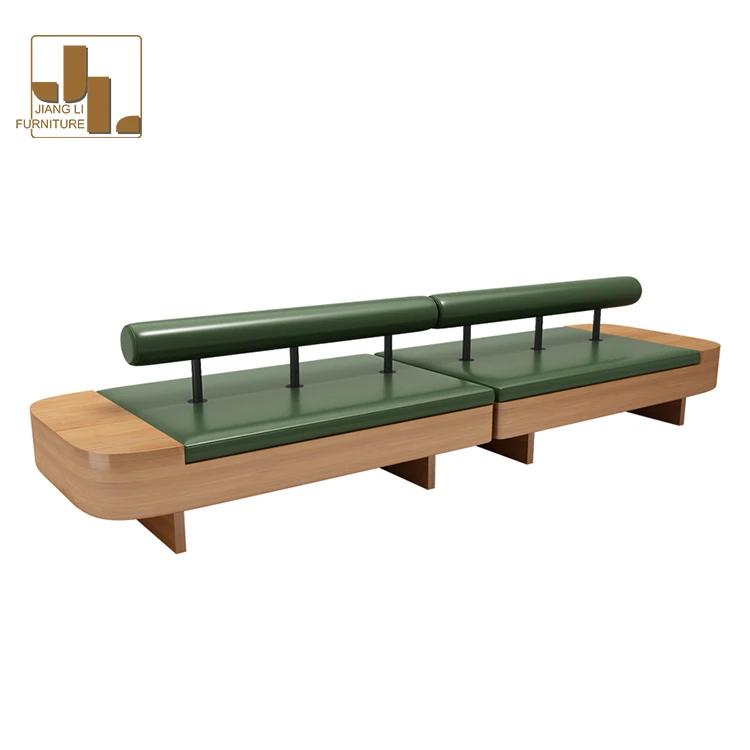 Modern cafe leisure seating sofa commercial hotel restaurant wood frame leather dining table and chair set furniture