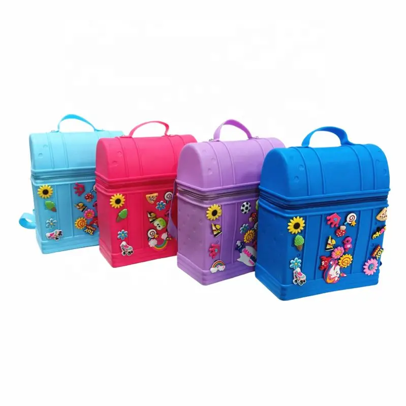 FENGJIU Cartoon EVA Rubber Bag School Kids Backpacks Cute Animal Charms Kids Backpack Bags Accept Custom Logo and Designer Rubber Silicone Bagg