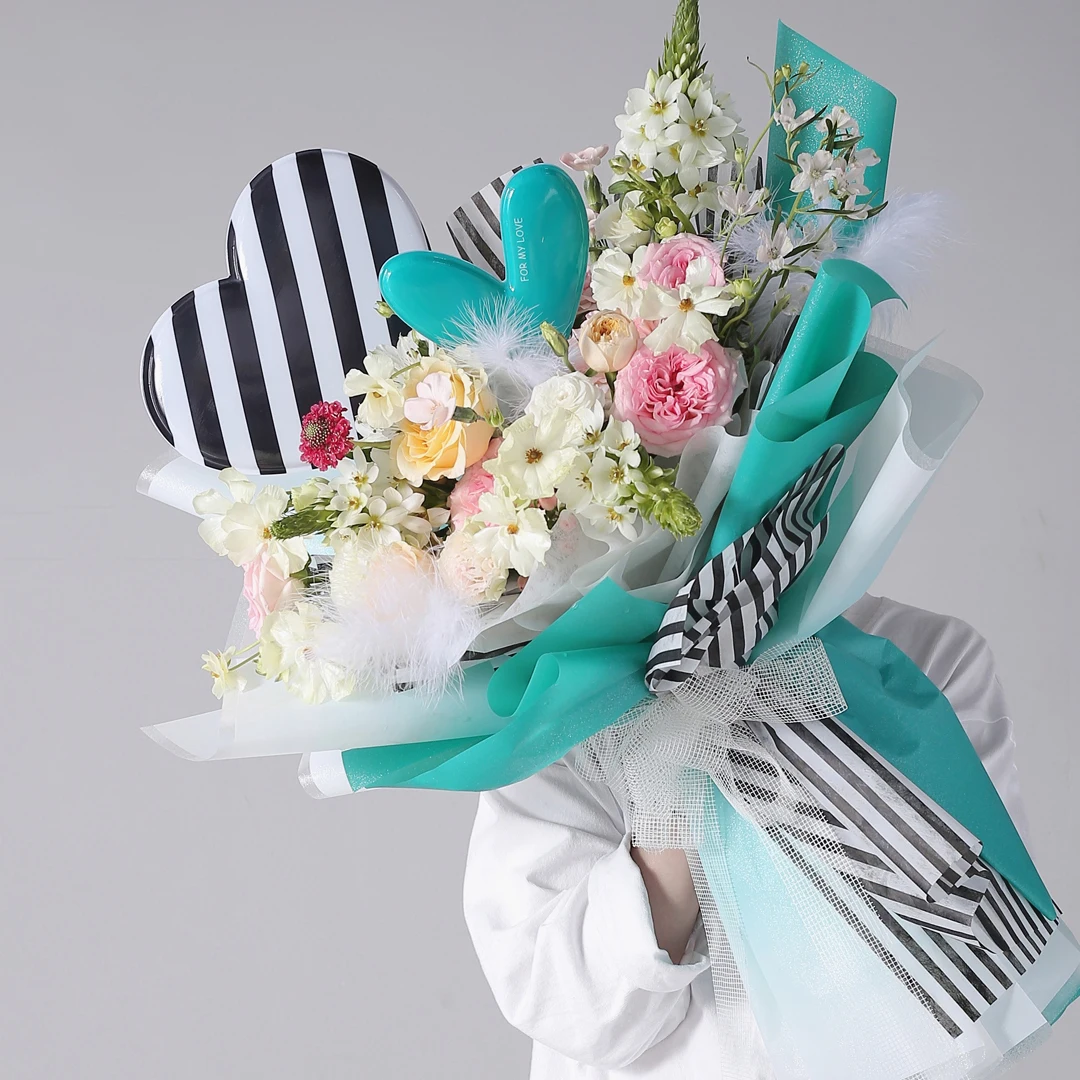 Korean Matte Gradient Waterproof Florist Material Glitter Shinny Bouquet Packing Flower Wrapping Paper