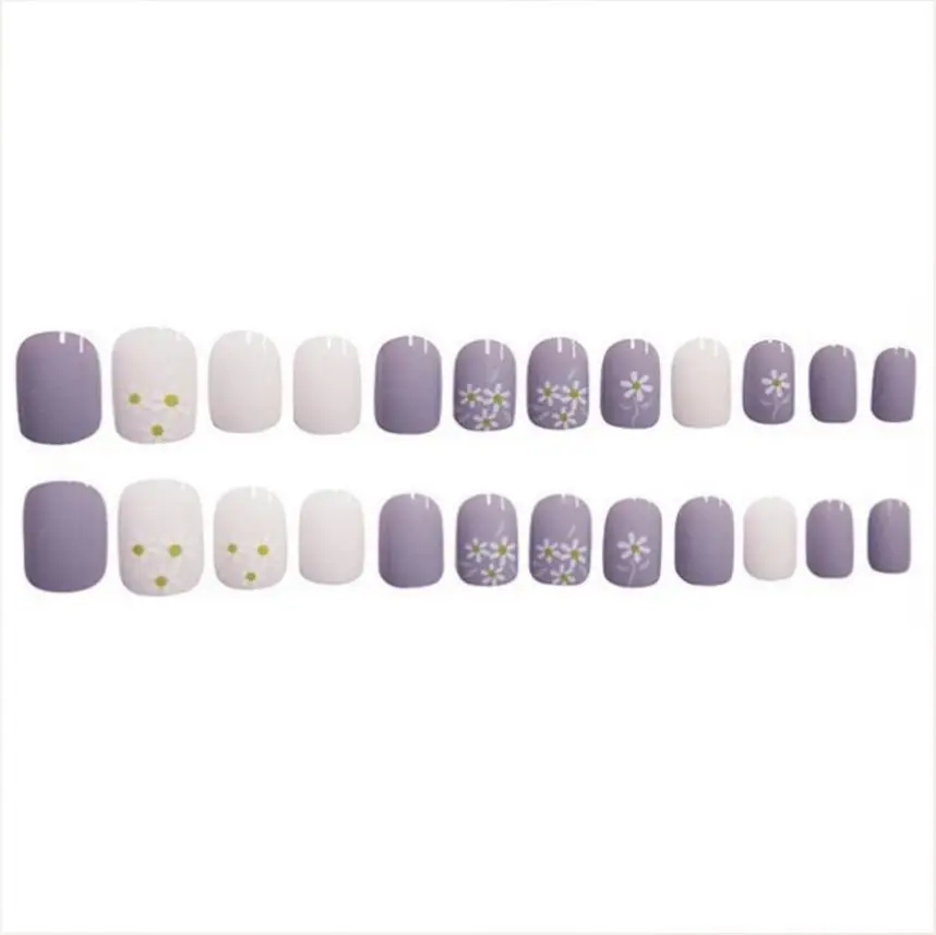 Customized Label French Solid Color Wear Artificial Nail Art Ballet False Nails Coffin Press on Full Cover Fingers Gel Nail Tips