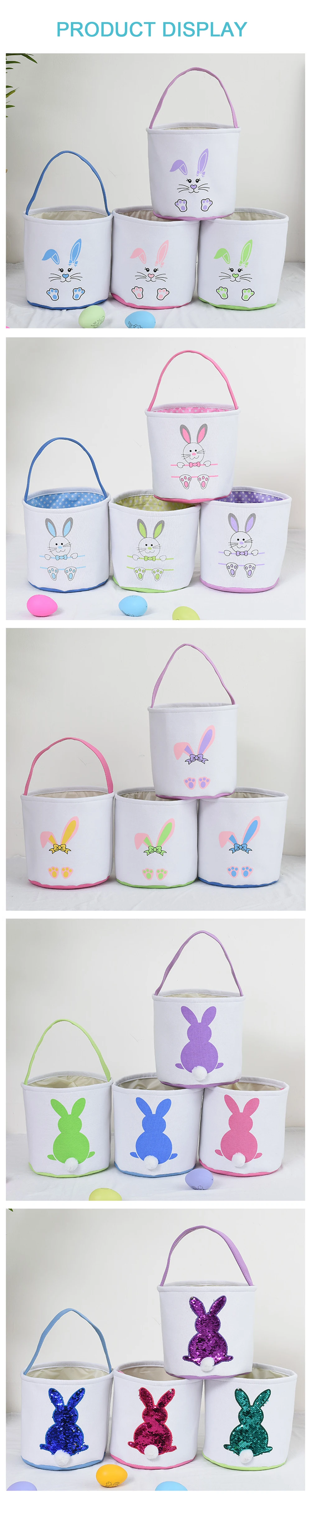 Walcold Easter 2022 For New Amazon Canvas Bag Diy Rabbit Ears Decoration Gift Bunny Bag Easter Bucket Of Easter Basket