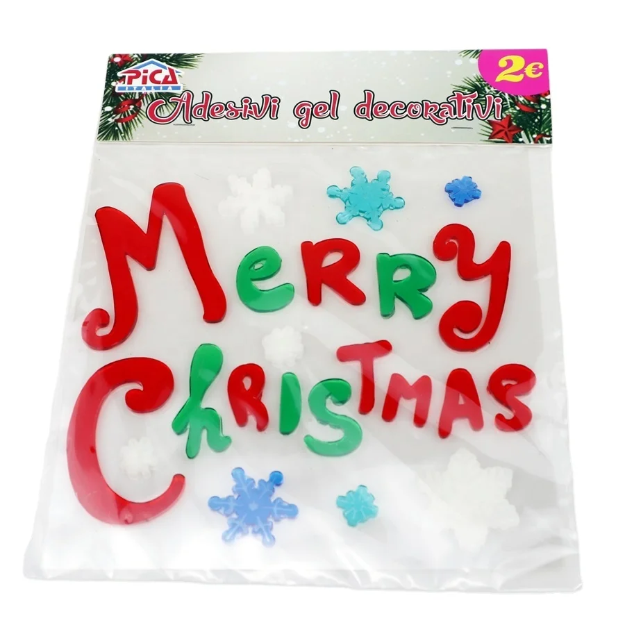 Merry Christmas Window Gel Stickers