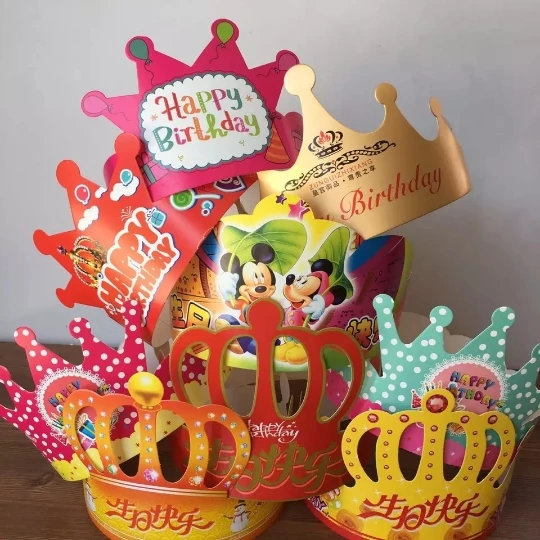 Customized good quality beautiful pattern kids paper crown