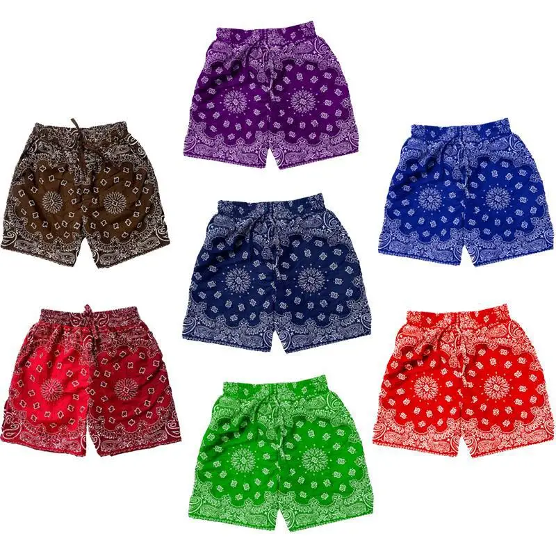 JY037 High street casual jersey shorts bandana basketball summer elastic waist running shorts