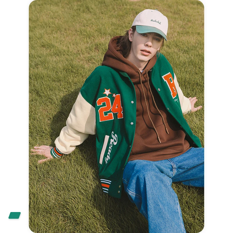 Wholesale High Quality Men Chenille Embroidery Baseball Leather Sleeves Custom Letterman Varsity Jackets