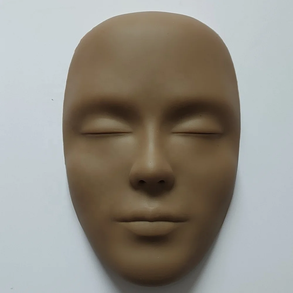 Hot Selling Permanent Makeup Tattoo Training Pad Microblading Realistic Full Face 3D Silicone Makeup Practice Face Practice Skin