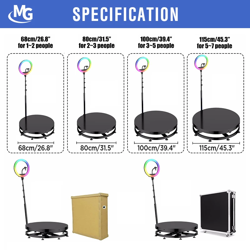 360 Photo Studio Magic Mirror Photo Studio 360 Automatic Slow Rotating Ring Light