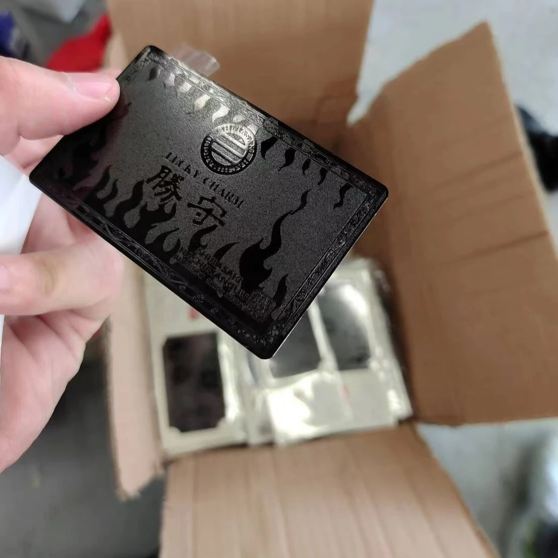 matte black uv embossed business stainless steel metal cards