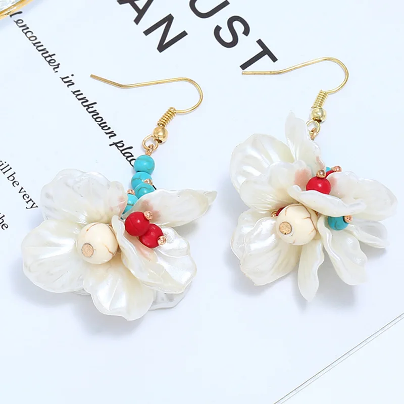 Комплект женских бирюзовых серег Liu Ming, недорогие супер неувядающие серьги с цветочным жемчугом, оптом, 2020