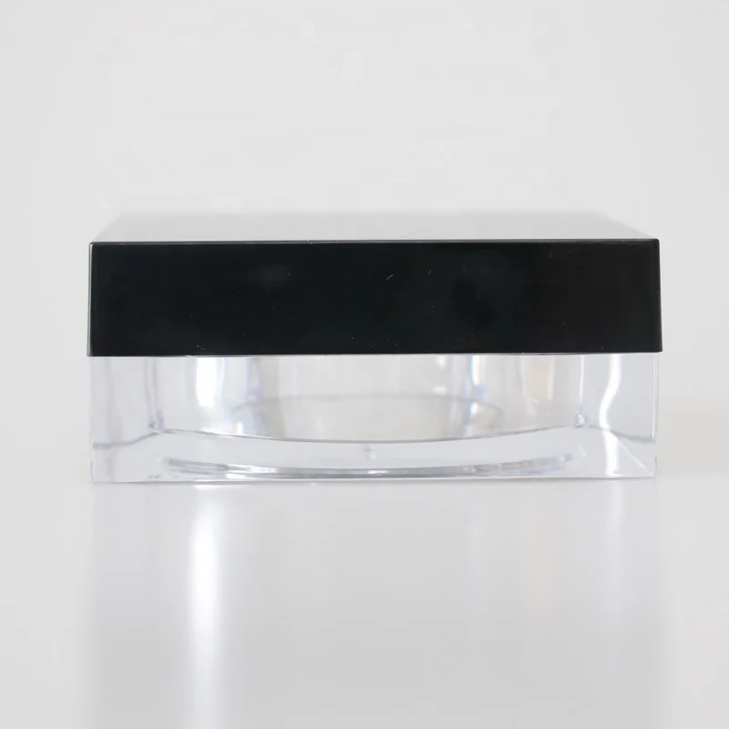 Wholesale cosmetic packaging 15g  clear acrylic loose powder container with sifter