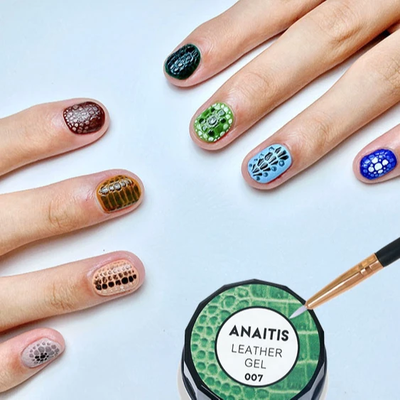 QSHY Custom Logo Wholesale UV LED Soak Off 3D Leather Effect 14 Color Resin Organic Gel Nail Polish