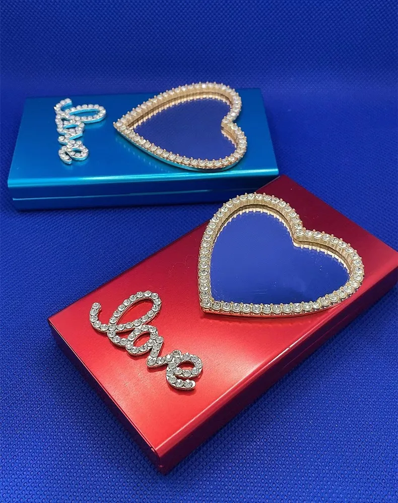 Fashion Heart Mirror Aluminum cigarette case 20pcs women cigarette case