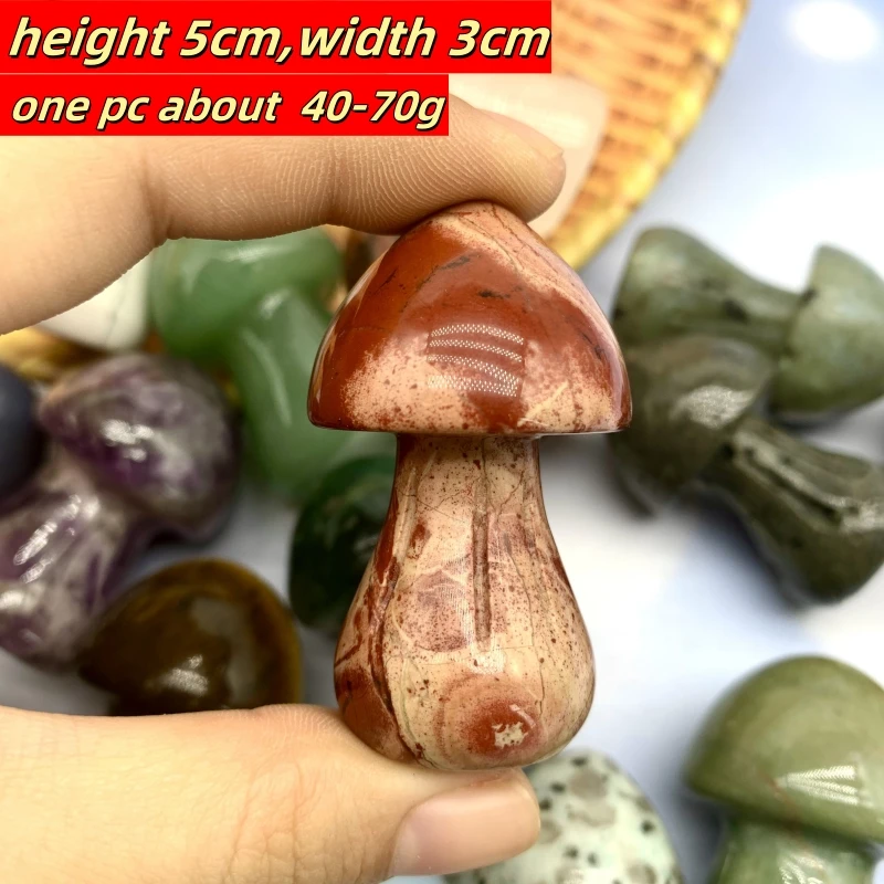 Wholesale high quality crystal mix material mushroom  polished healing stone 5cm mushroom for Decoration and gifts