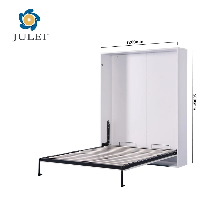 New design MDF wood cabinet hidden space saving murphy wall bed wall in KD construction