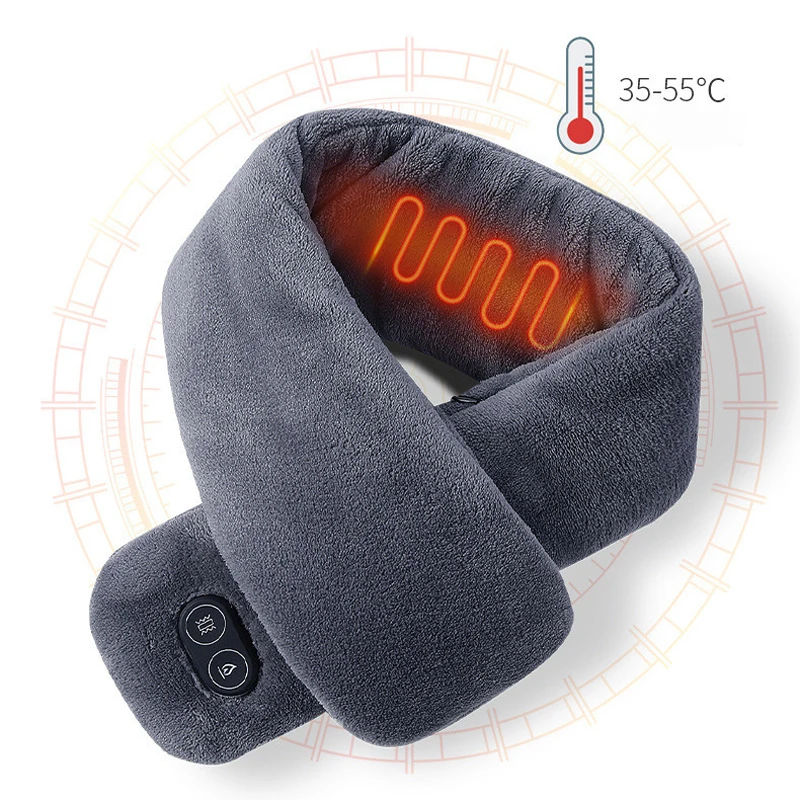 Fashion Smart Heated Neckerchief Winter Electric 3 Levels Temperature Warming Self Heating Scarf