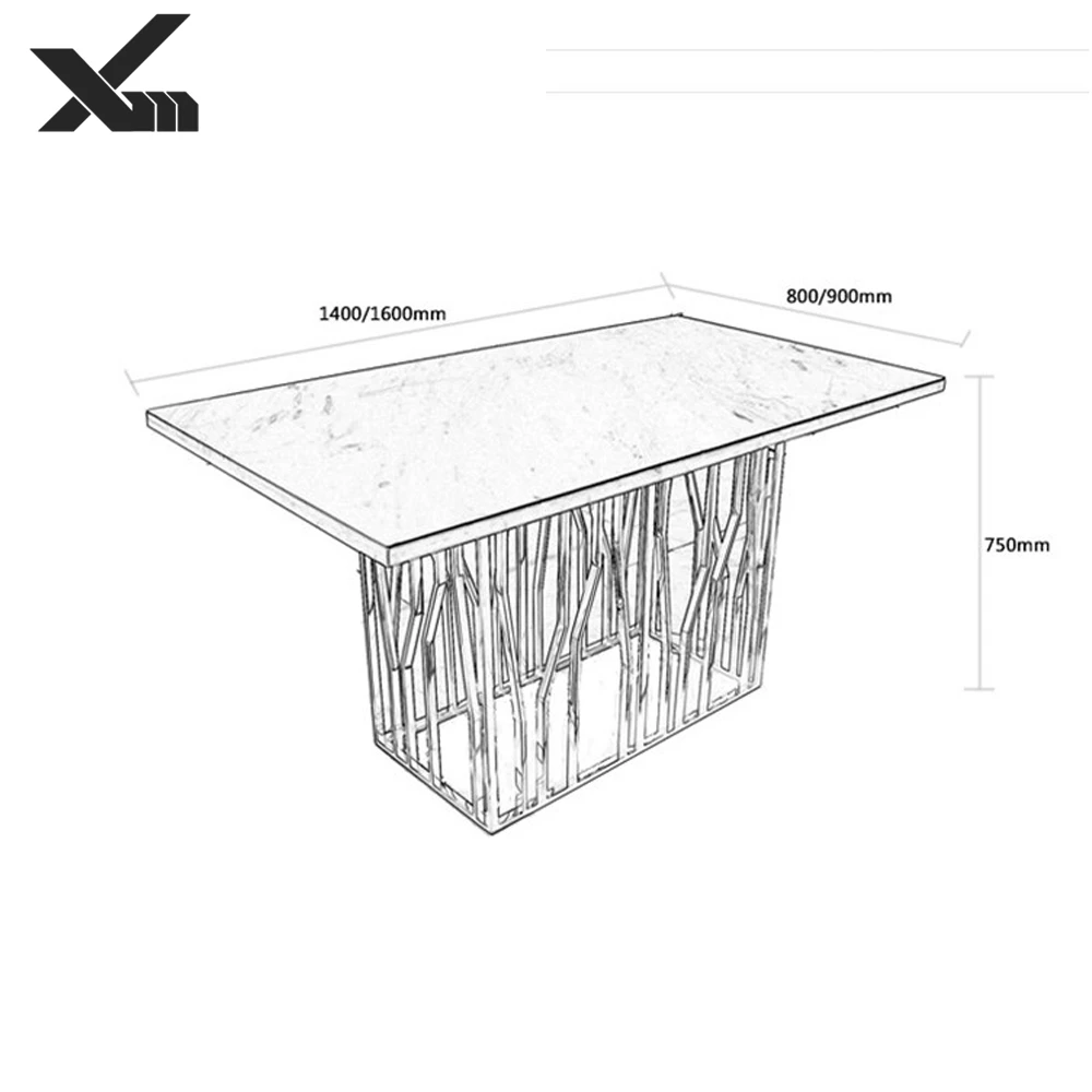 Custom trumpet table base 201 304 grade welded stainless steel rose gold table leg dining desk frame metal gold table base