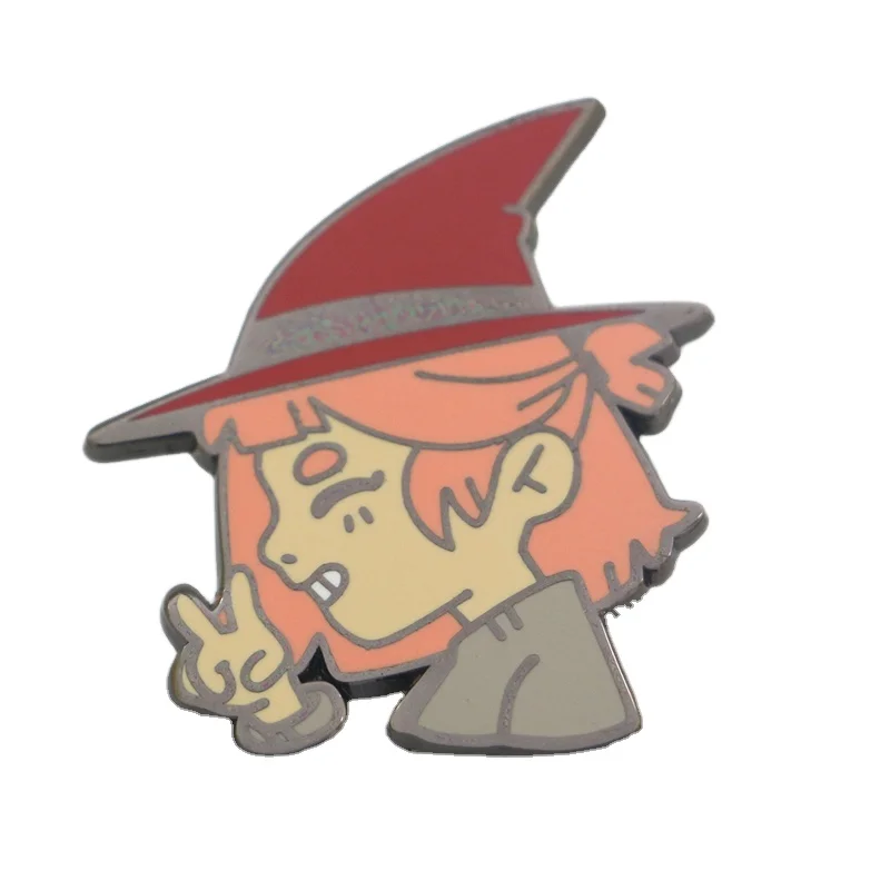 Custom metal hard enamel cute party badges pin with magnetic pin back