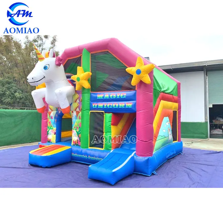 Cheap Durable Mini Unicorn Bouncy Castle Inflatable Bouncer Children Castle Air Trampoline Jumping Bouncer For Sale