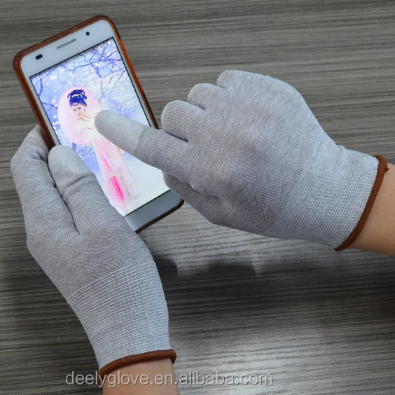 Anti Static ESD Glove PU Fingertips Coated Nylon/Polyester Touch Screen Gloves for Custom OEM Industrial Work Glove