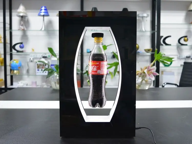 Maglve Floating Rotating Objects Device Levitating Drinks Bottle Display Stand Magnetic Levitation Display For Coke Cola Beer