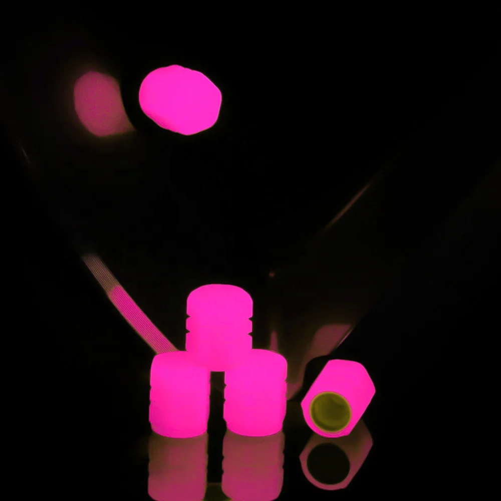 4PCS night Light Tyre ABS Valve Stem Luminous Car Tire Valve  cap universal Luminous valve core protection cover