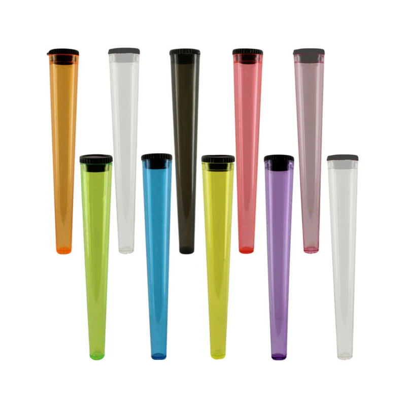 
Wholesale Black Screw Top Smoke Joint Conical Tube With Gold Cap, Doob Tubes Weed Pop Vials Storage Cones 