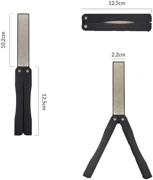400/600 Coarse Fine Sharpening Double-Sided Sharpening Stone Diamond Knife Sharpener Foldable