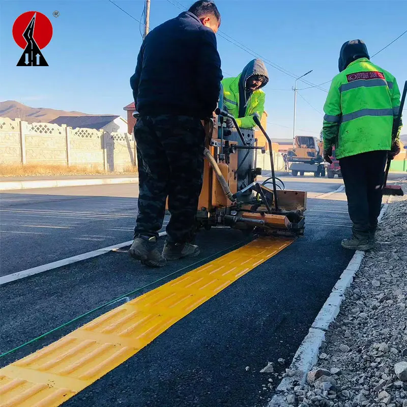 Adjustable micro glass beads manual road marking equipment rib convex line marking paint machine