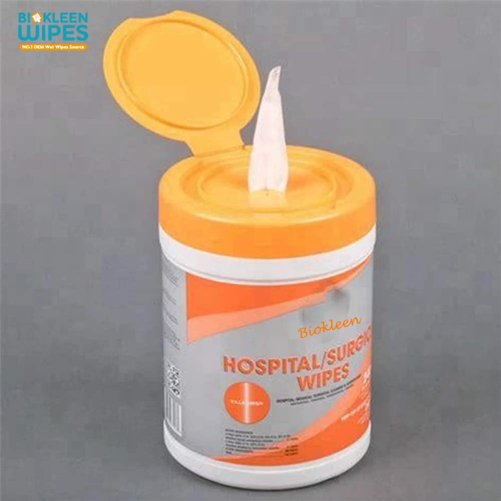 Biokleen Private Label OEM 80ct 75% Alcohol Antibacterial Hand Sanitizing Wipes