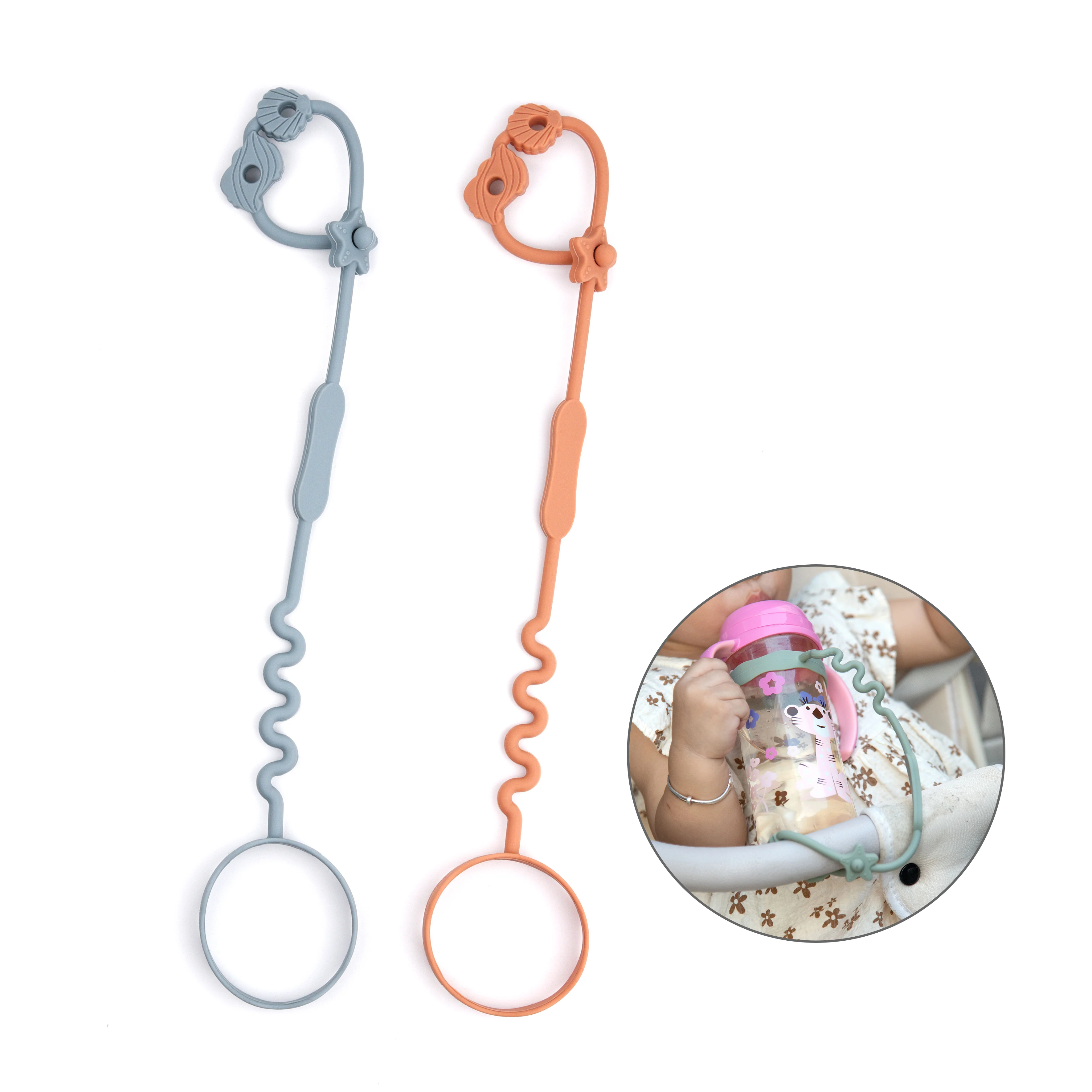 Adjustable 100 % Food Grade Silicone Baby Pacifier Chain Dummy Chain Silicone Pacifier Clip Chain