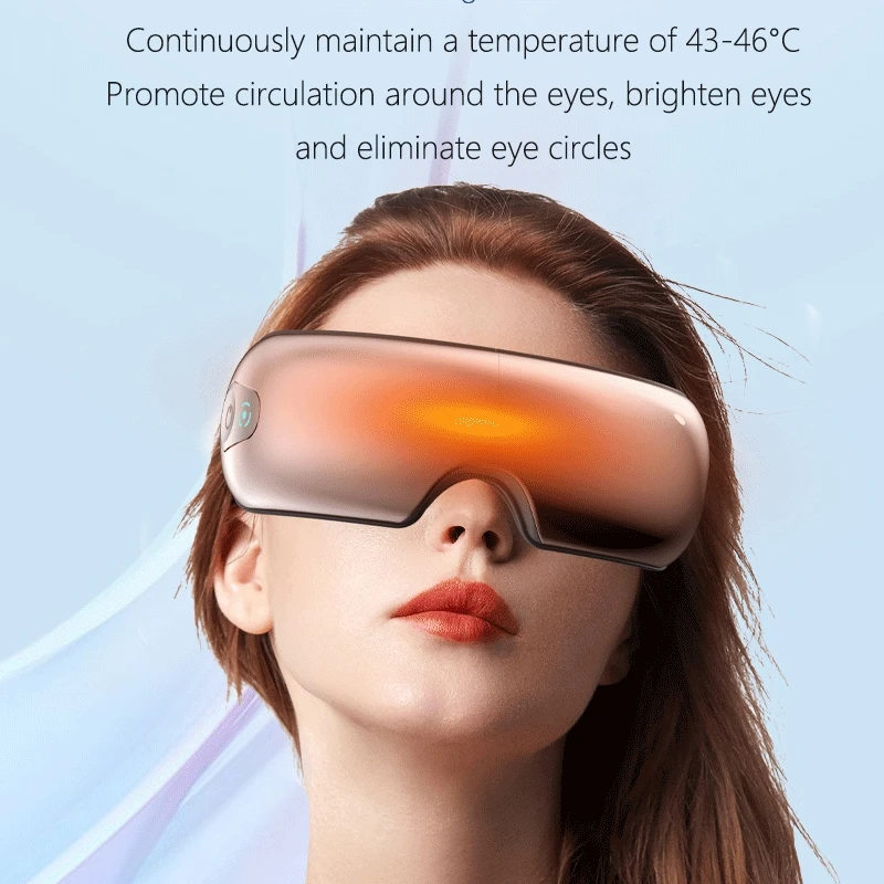 New Product 2024 Eye Massager Visual Hollow Design With Heat Compression Red Light Therapy 8 Airbag Heated Eye Mask