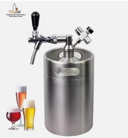 Portable Stainless Steel 304 Beer Dispenser Wine Barrel For Bar Party Mini Beer Keg