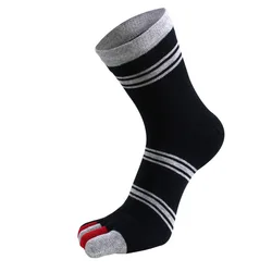 Носки YUELI с пятью пальцами, мужские цветные носки с пальцами средней длины