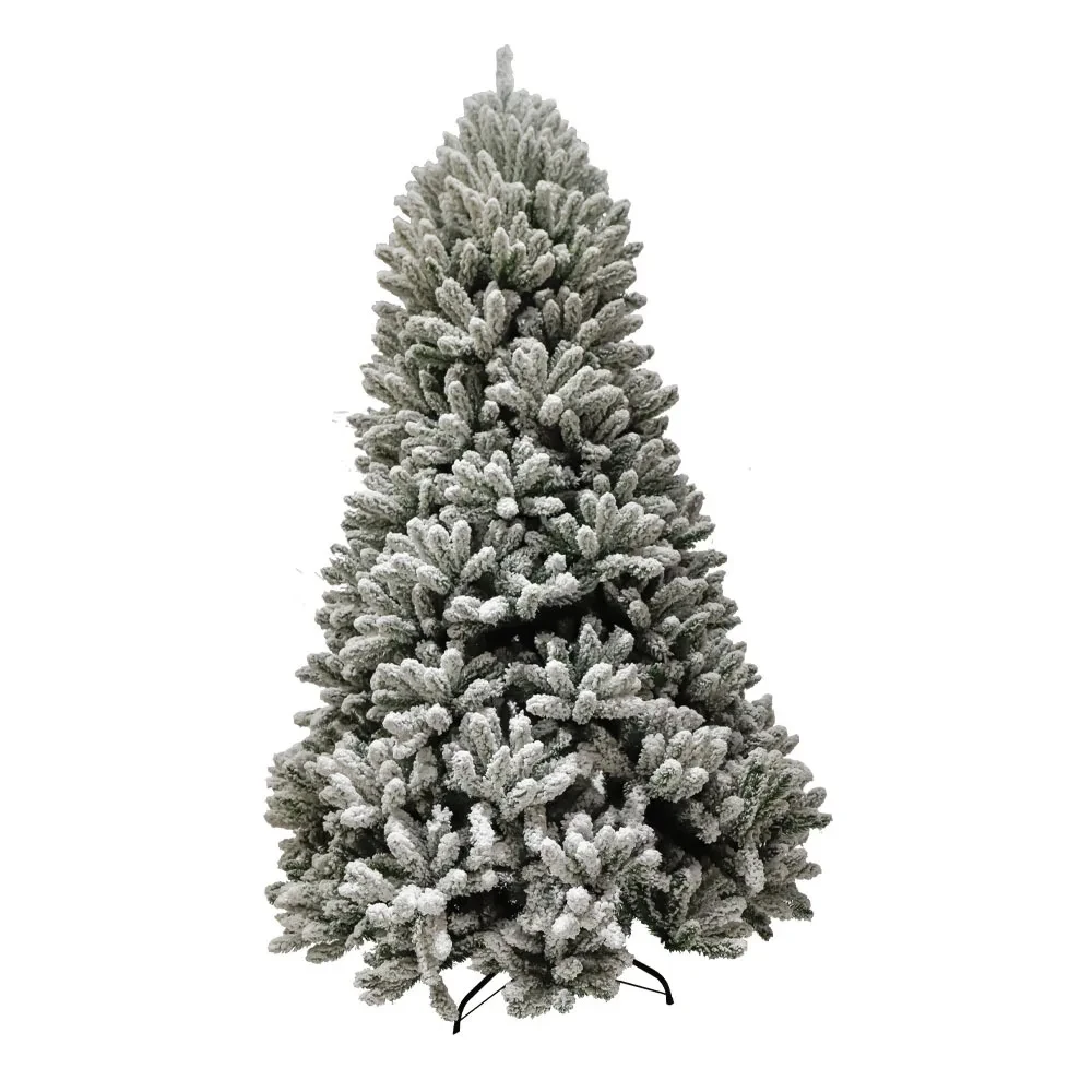 2024 Source Factory New Design Snow Artificial Christmas Tree With Mental Stand and Decorations