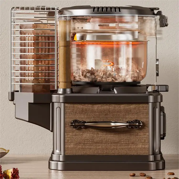 Factory Wholesale 110V Home Coffee Roasting Machines Vintage Household Smokeless Coffe Roaster Noiseless Roaster Coffee Machine