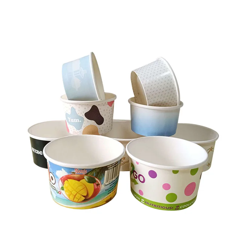 Mini paper cup 4 oz 5 oz 6 oz ice cream containers factory price matt finish ice cream cup with custom logo printing