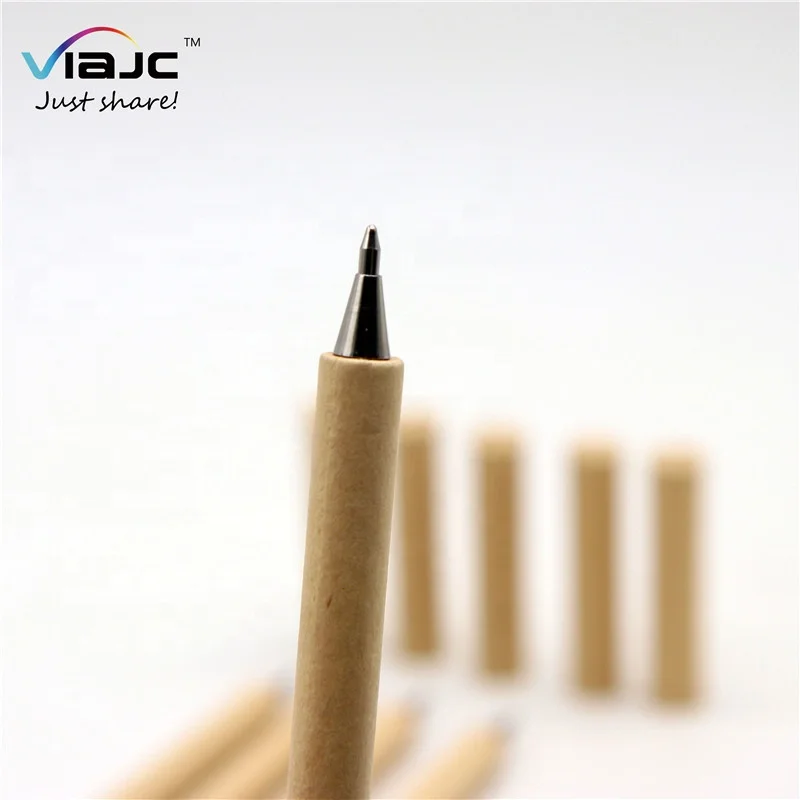 biodegradable logo custom flower pattern cap metal tip rolling recycled craft paper eco friendly pen